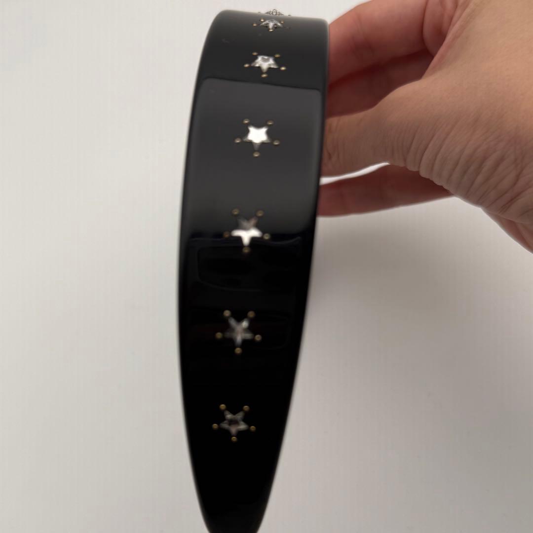 美品✨グッチ カチューシャ ヘアバンド クリスタル インターロッキングG 黒