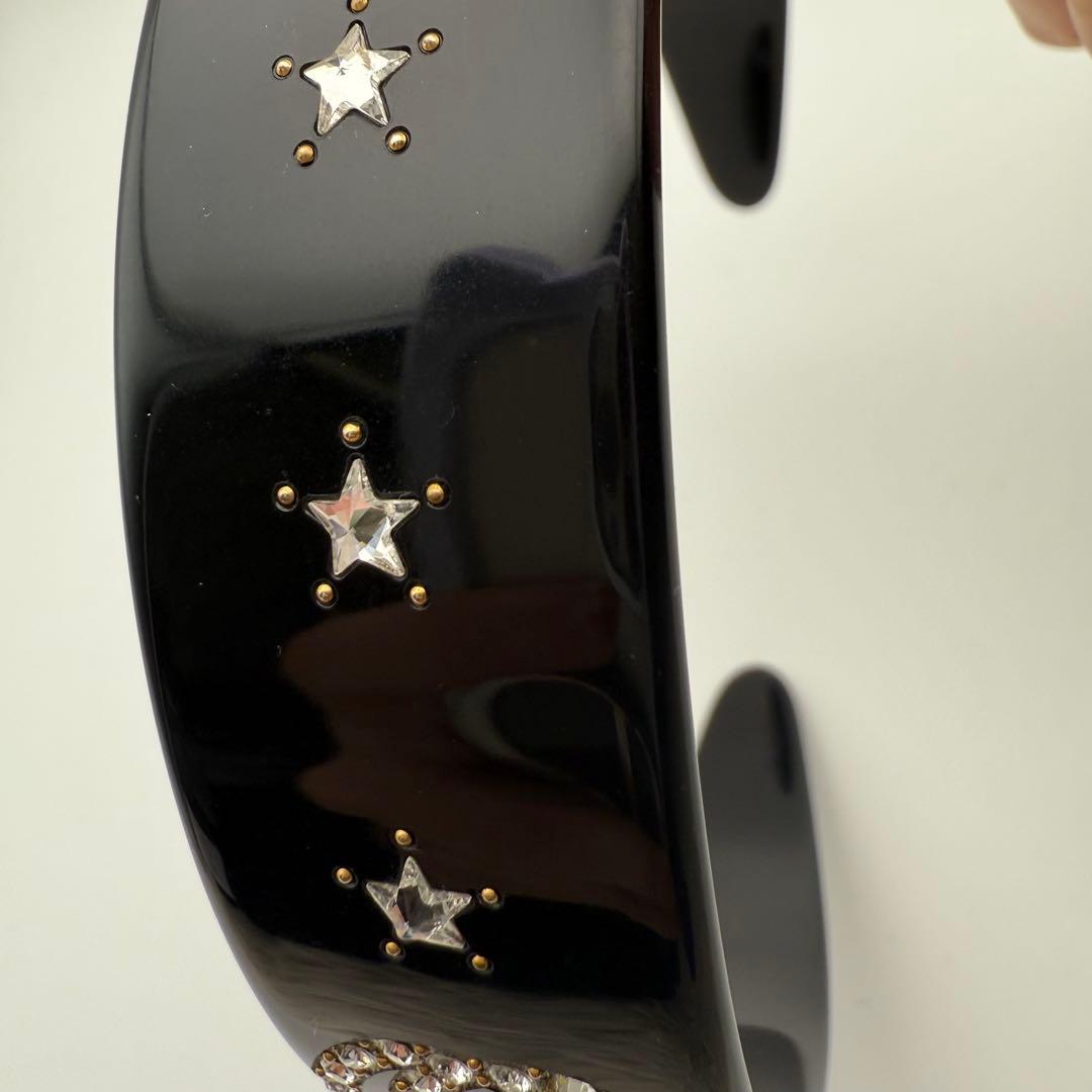 美品✨グッチ カチューシャ ヘアバンド クリスタル インターロッキングG 黒