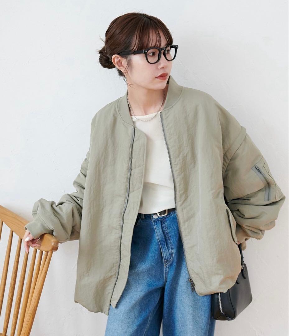 DISCOAT デタッチャブル2WAYメモリーボンバージャケット カーキ 新品