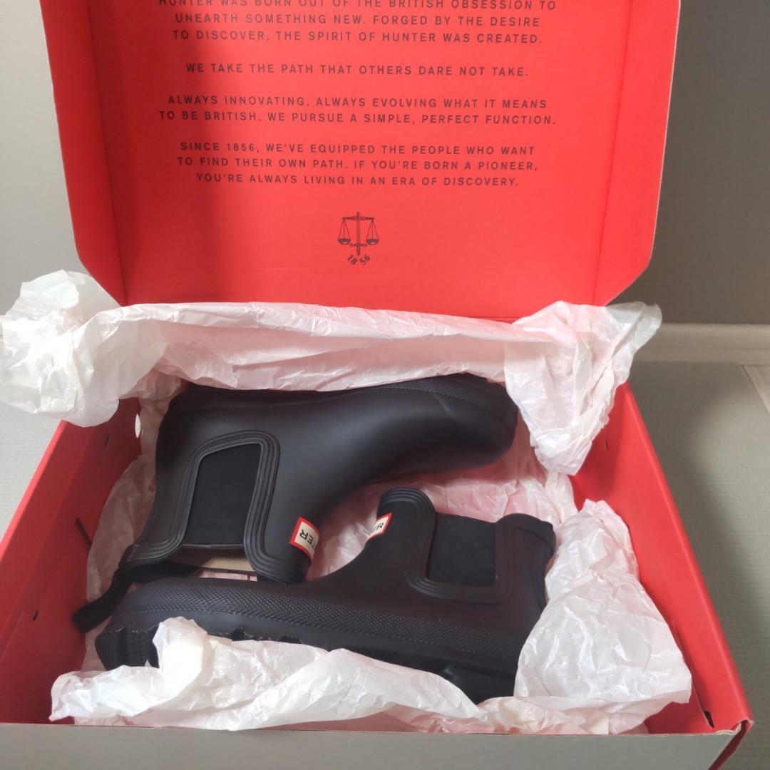 HUNTER オリジナルチェルシー サイドゴアブーツ 防水 レインブーツ 黒