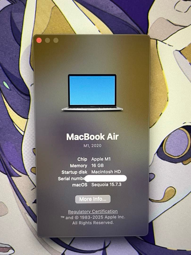 【バッテリー97%】M1 Macbook Air 16GB 256GB