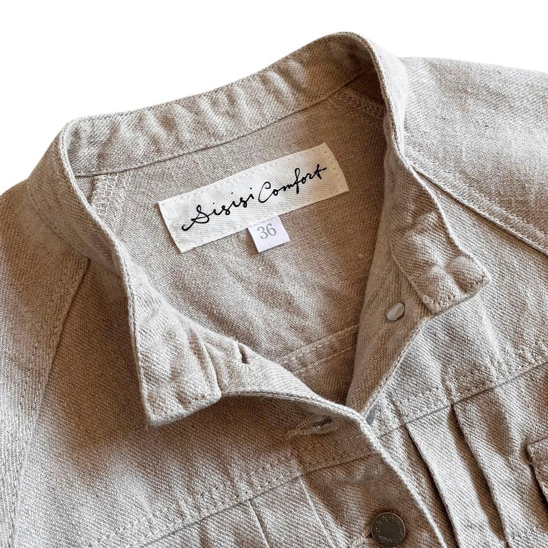 Si-Si-Si Comfort リネン スタンドカラージャケット ECRU