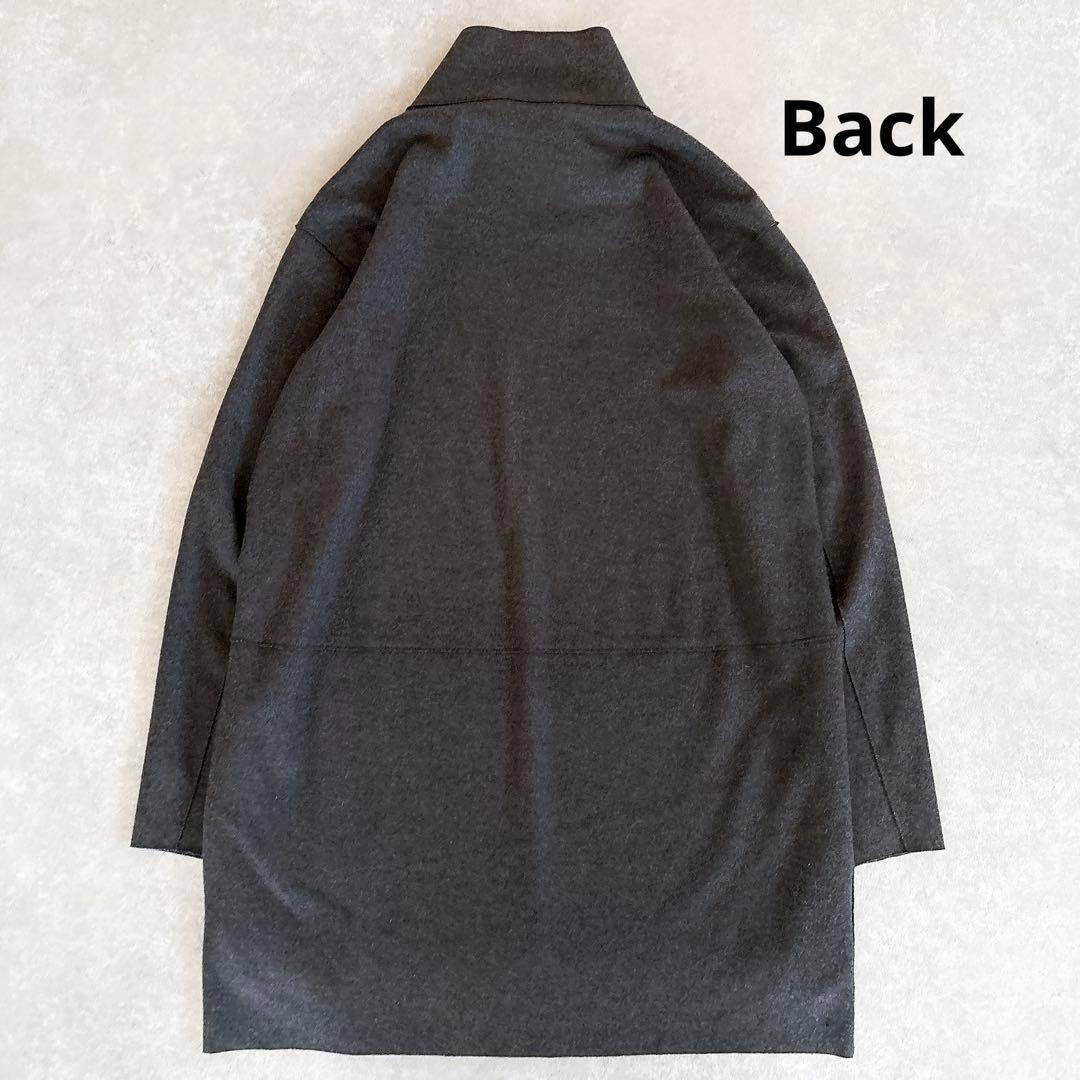 美品 ドゥロワー ウール カットオフ ハイネック サイドジップチュニック グレー