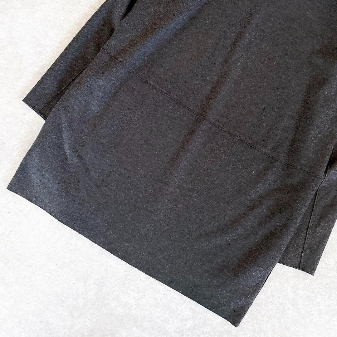 美品 ドゥロワー ウール カットオフ ハイネック サイドジップチュニック グレー