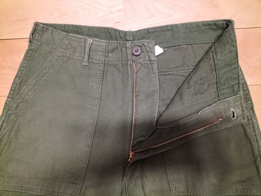 60s US ARMY（米軍）OG107ベイカーパンツ TALONジップ