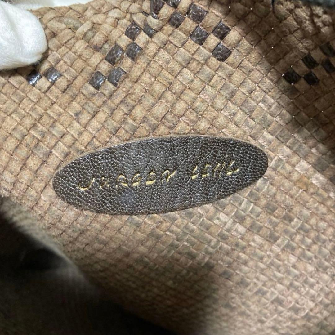 美品♡ JURGEN LEHL レザー 巾着 メッシュ バッグ ダークブラウン