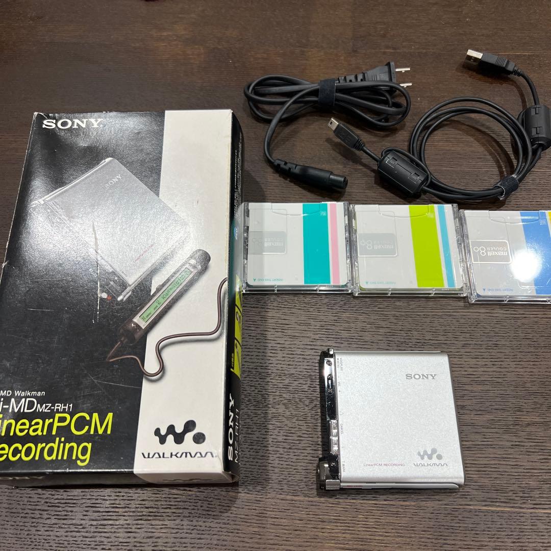 美品 SONY MZ-RH1 ポータブルMDプレーヤー　未使用MDセット