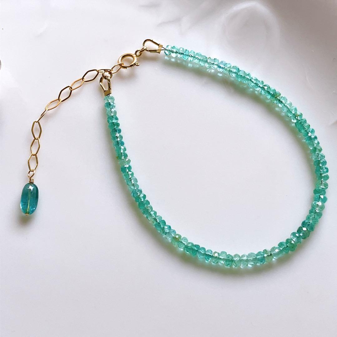 希少✧高品質✧ザンビア産エメラルドブレスレット✧14kgf