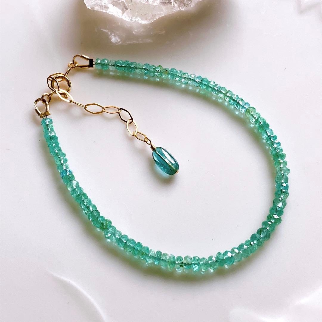 希少✧高品質✧ザンビア産エメラルドブレスレット✧14kgf