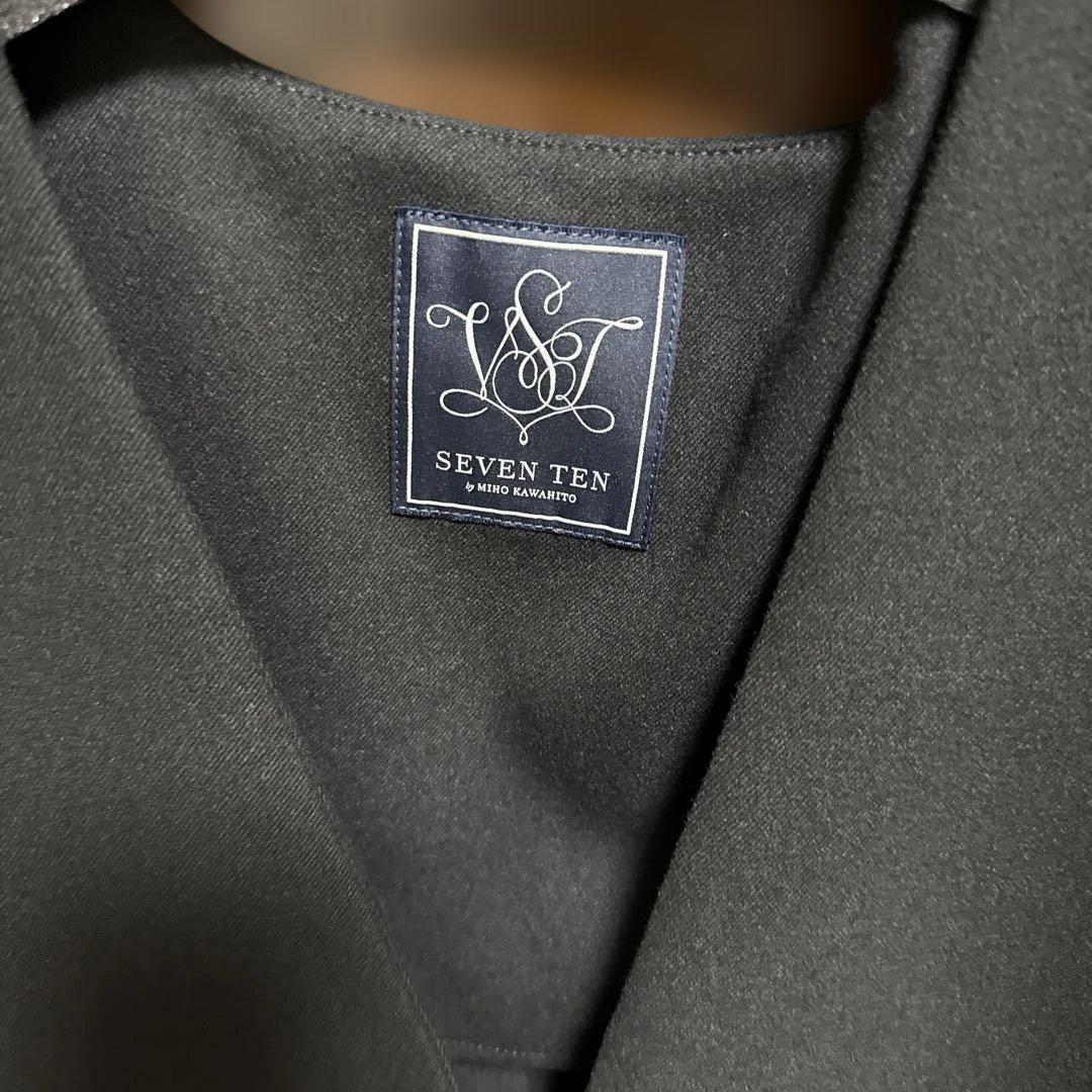 新品未使用　タグ付き SEVEN TEN フリル付き黒ベスト