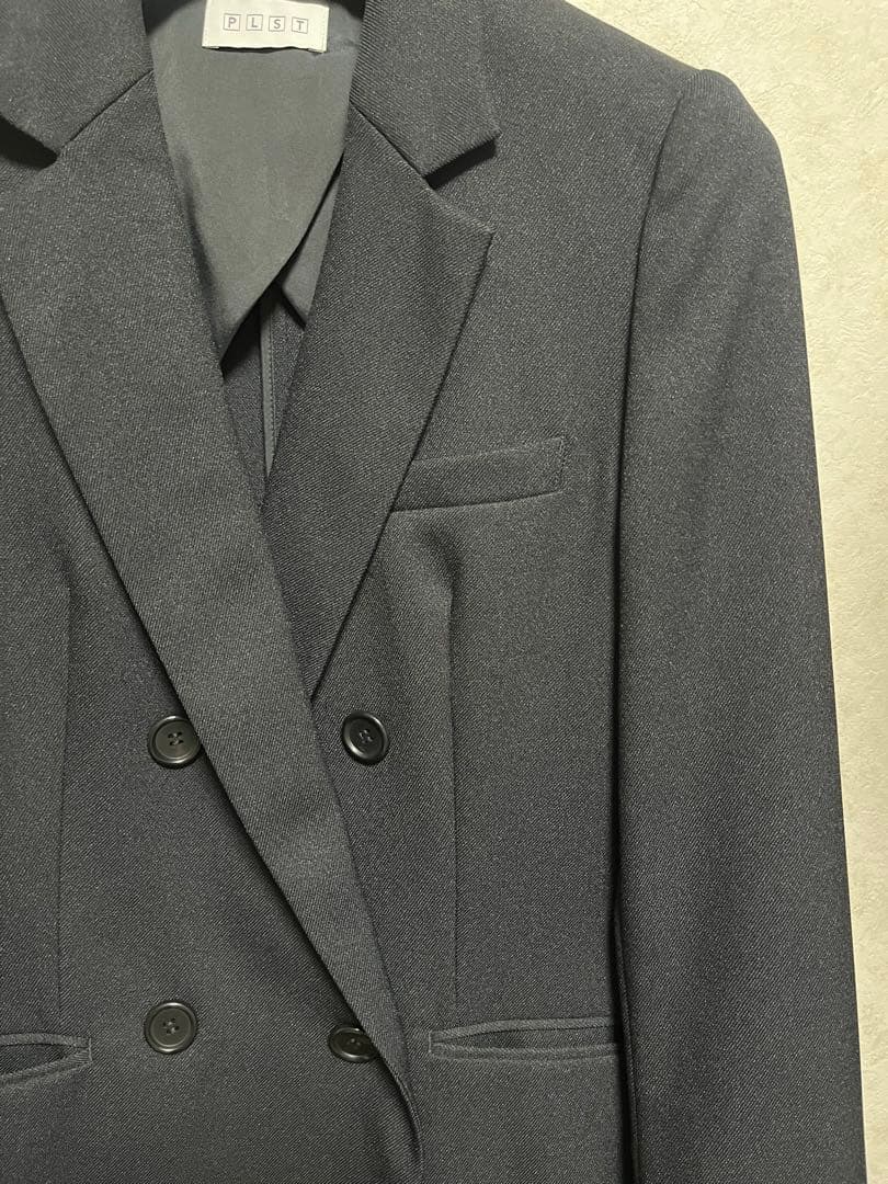 PLST ブラック テーラードジャケット ダブルブレスト