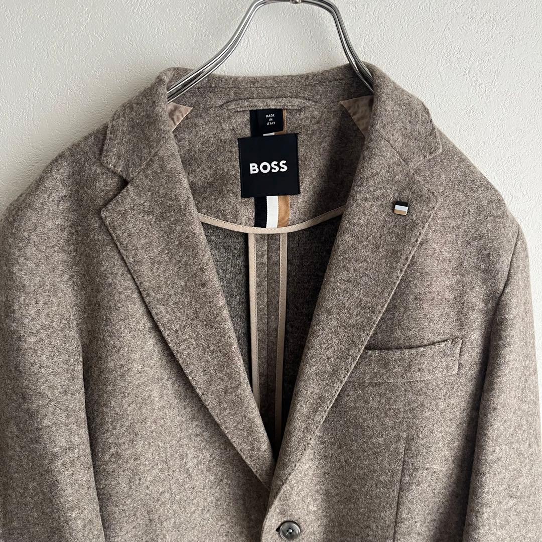 【極美品✨】ヒューゴボス　テーラード　ストレッチ　ジャージー　グレージュ　46