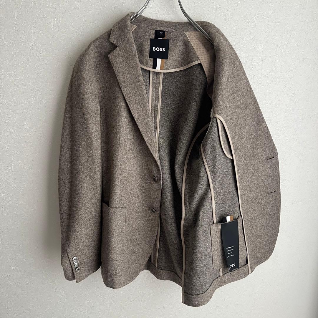 【極美品✨】ヒューゴボス　テーラード　ストレッチ　ジャージー　グレージュ　46