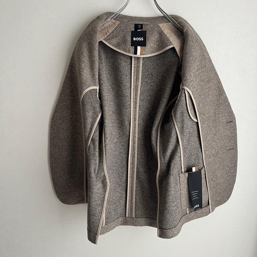 【極美品✨】ヒューゴボス　テーラード　ストレッチ　ジャージー　グレージュ　46