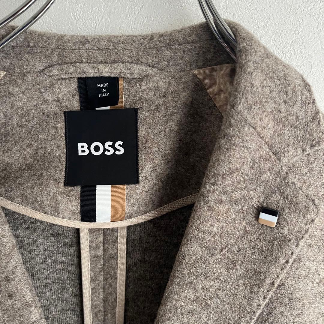 【極美品✨】ヒューゴボス　テーラード　ストレッチ　ジャージー　グレージュ　46