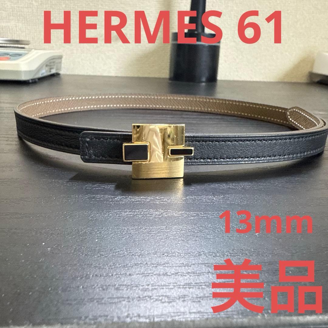 HERMES エルメス　アイリーンリバーシブルベルト61 ゴールドバックル　美品