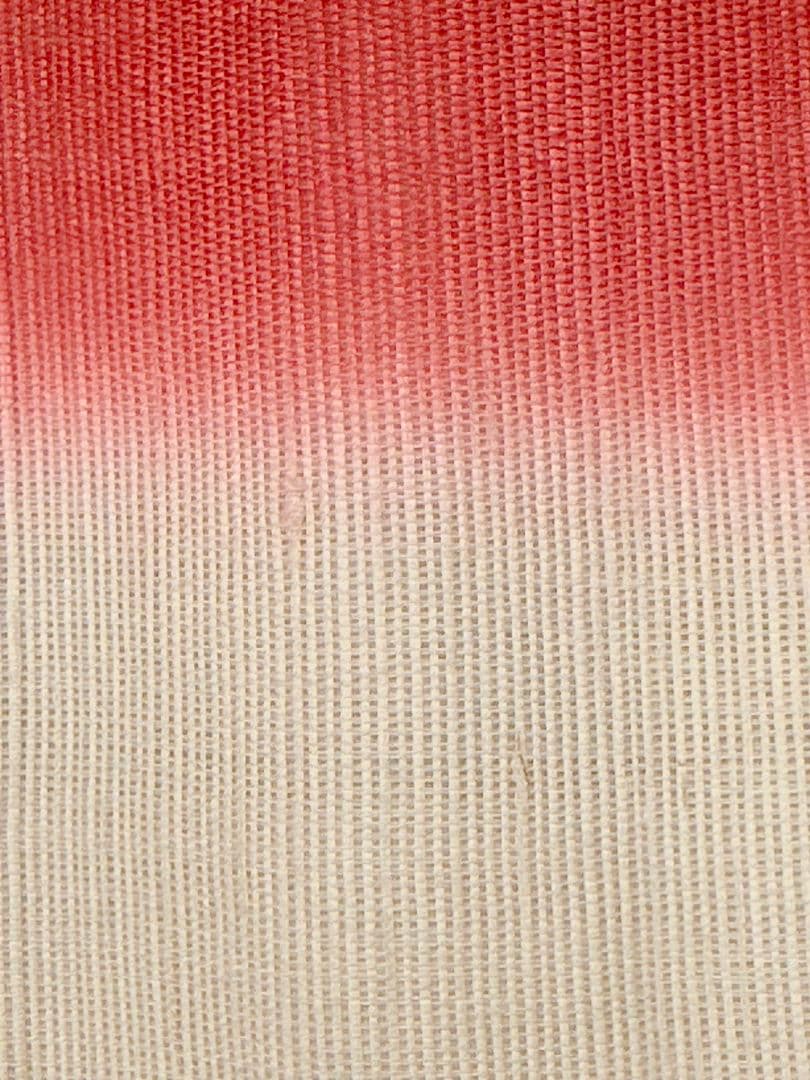 【衿秀・半幅帯】本麻ぼかし リバーシブル 半巾帯 葡萄色×生成り色 生平麻