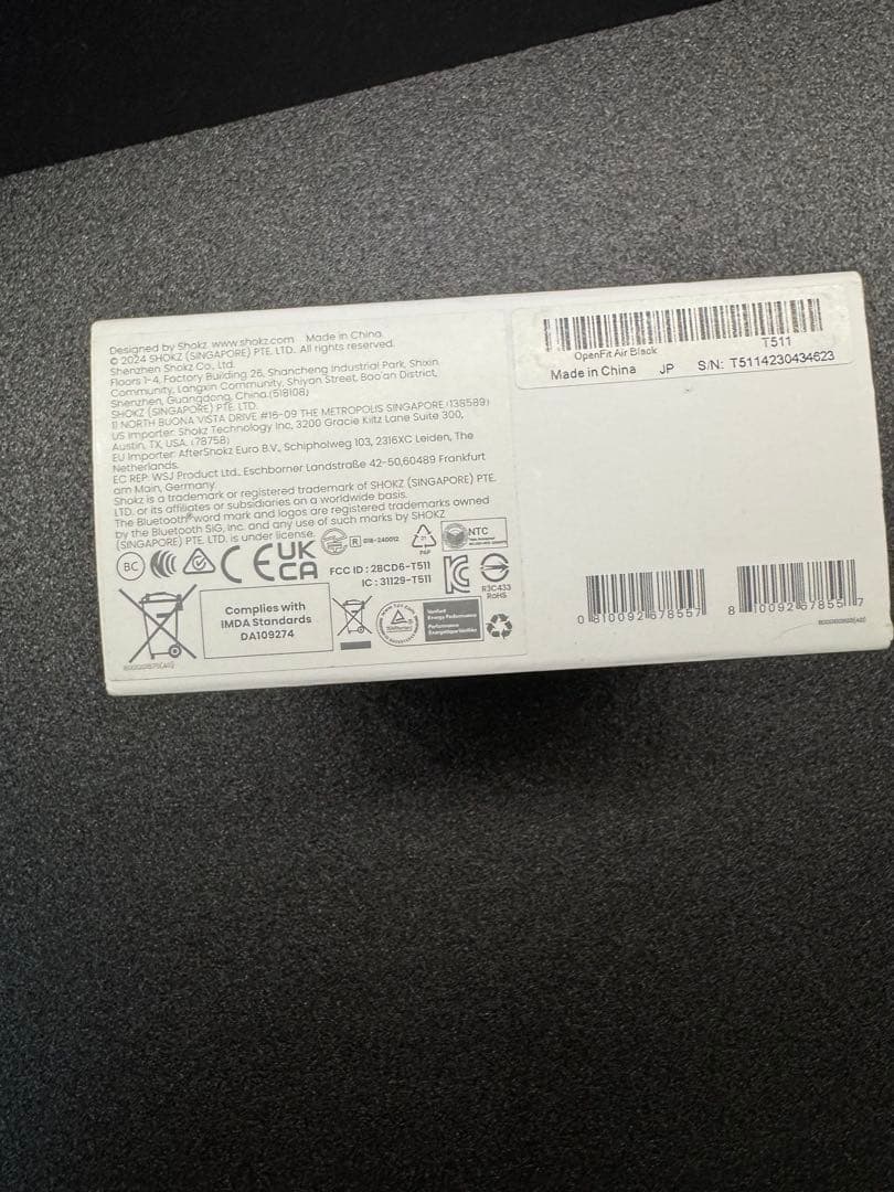 SHOKZ OPEN FIT AIRワイヤレスイヤホン,とてもきれいな商品です！