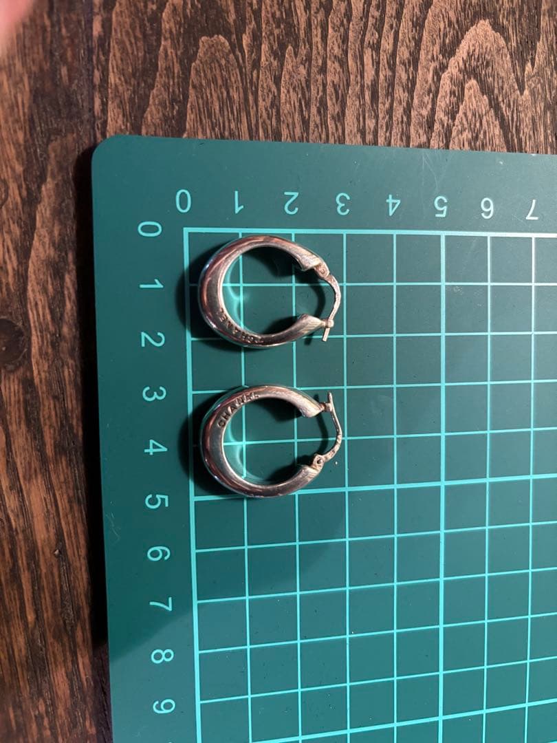 CHANEL シャネル ヴィンテージ フープ ピアス/925 両耳用 シルバー