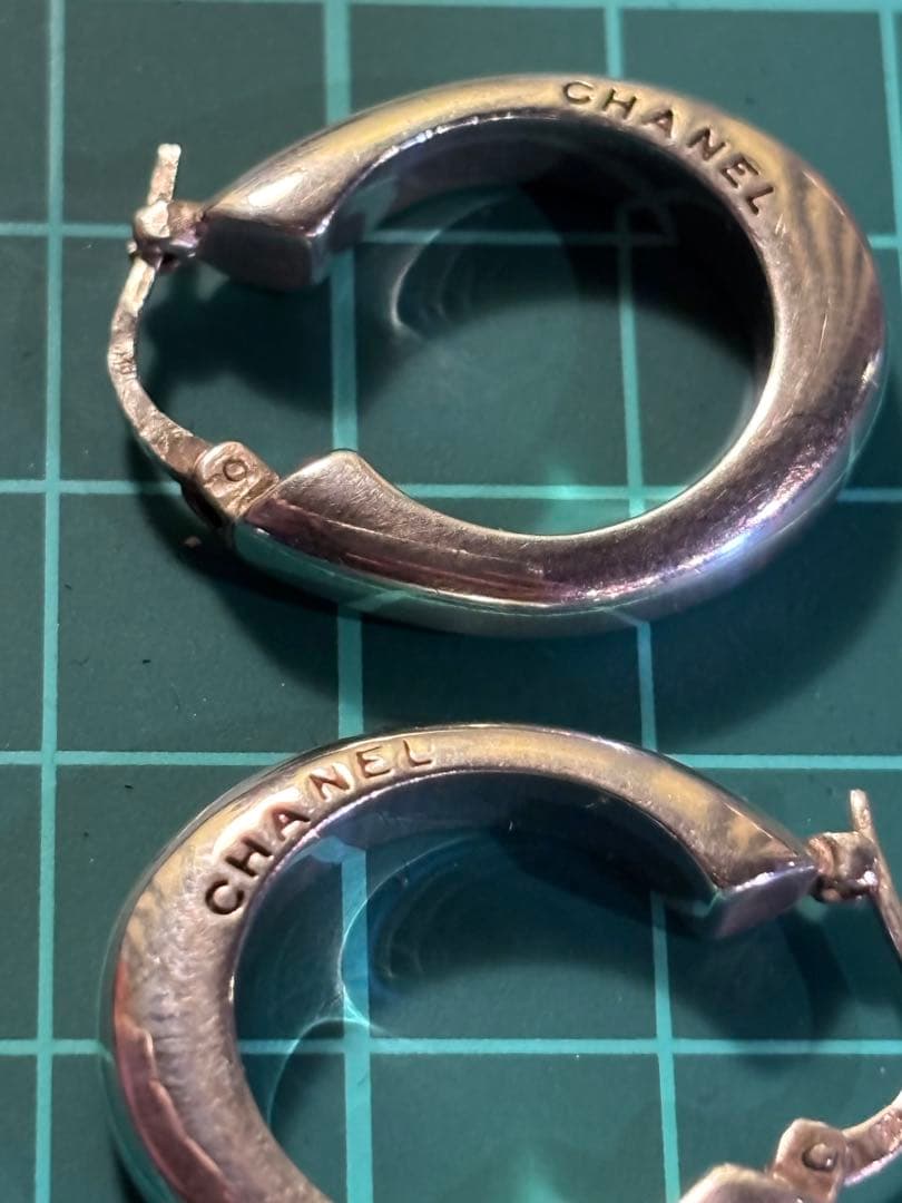 CHANEL シャネル ヴィンテージ フープ ピアス/925 両耳用 シルバー