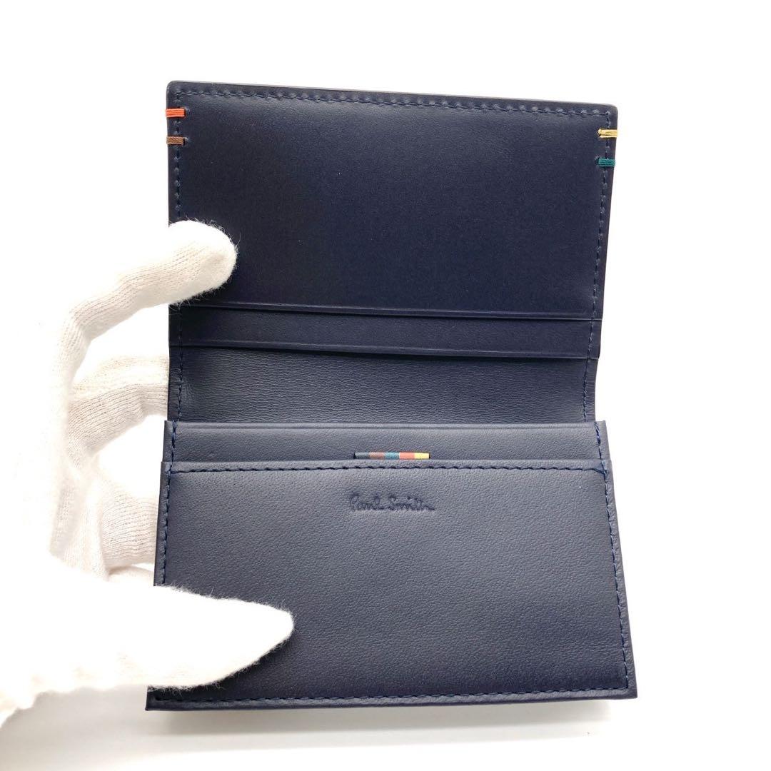 極美品 PaulSmith 名刺入れ カードケース ネイビー レザー