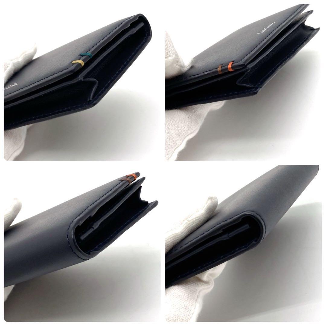 極美品 PaulSmith 名刺入れ カードケース ネイビー レザー