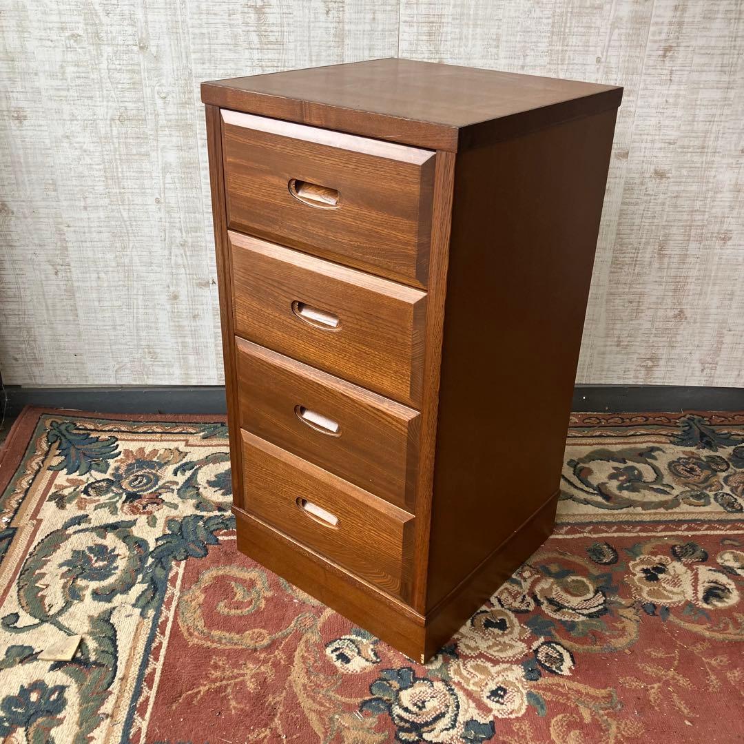 昭和レトロ 喜多製作所 古家具 木製チェスト 4段 箪笥 タンス ヴィンテージ