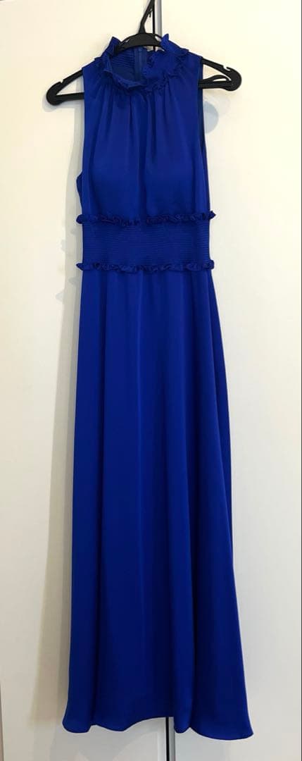 エルケイ　銀座クチュール　ブルーハイネックマキシドレス