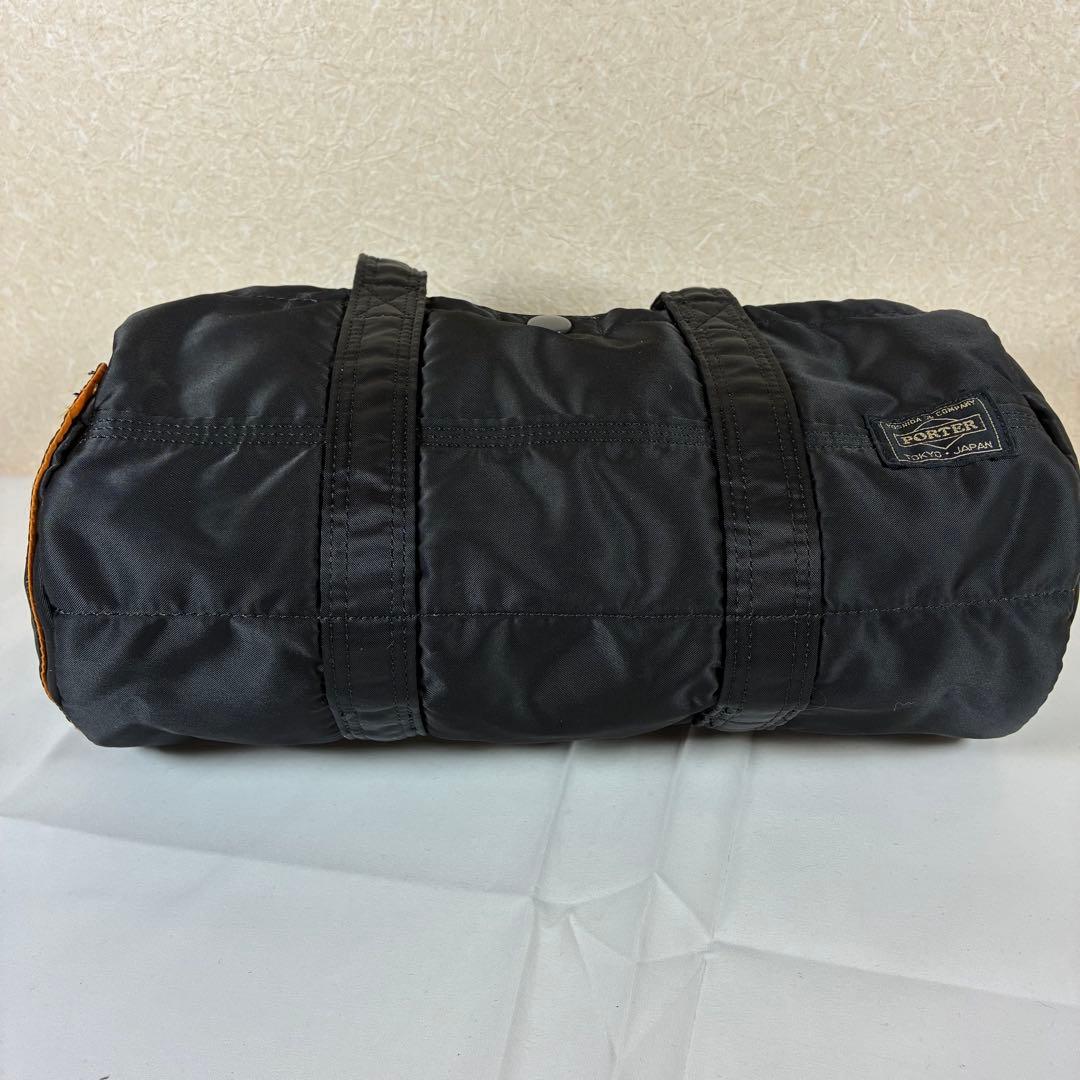 [未使用級] PORTER タンカー ドラムバッグ ミニボストン ブラック