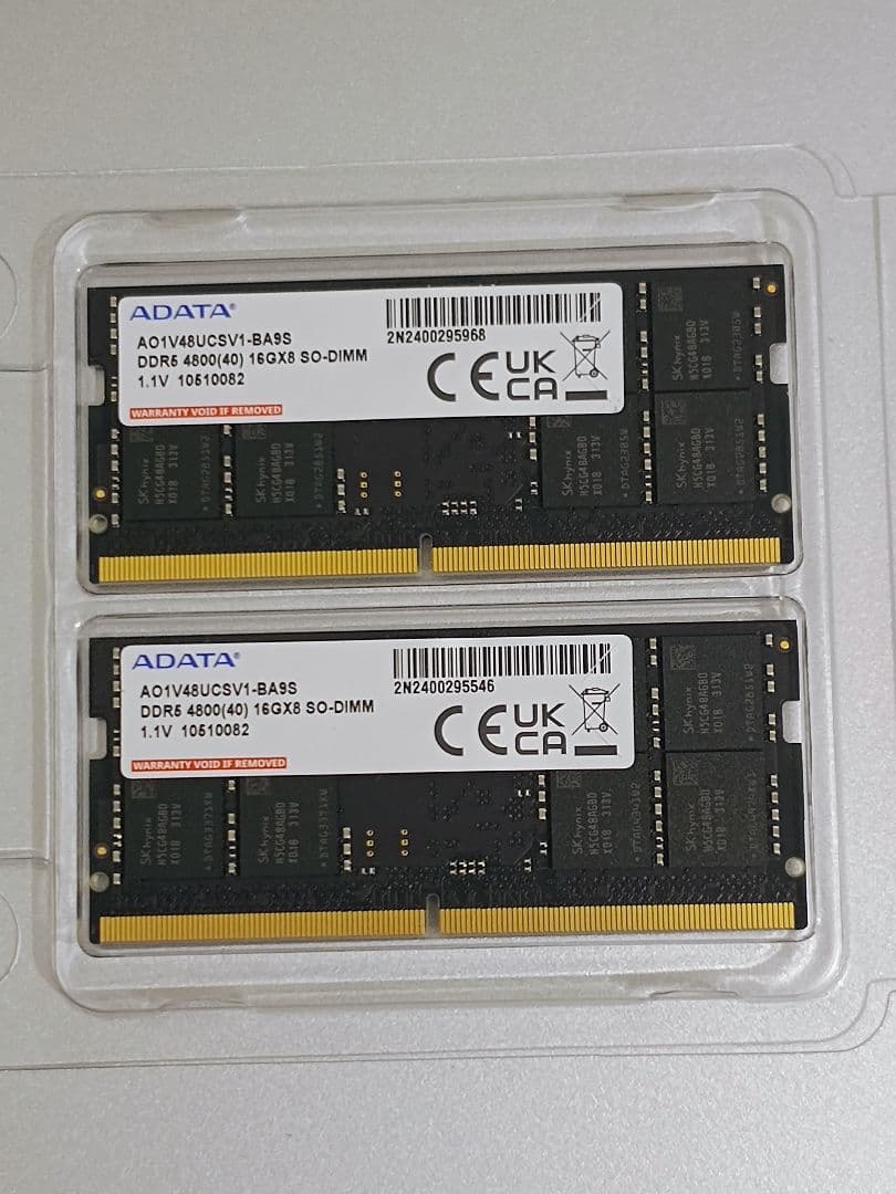 B*s様 ADATA DDR5 4800 SO-DIMMメモリ32GB（16GB