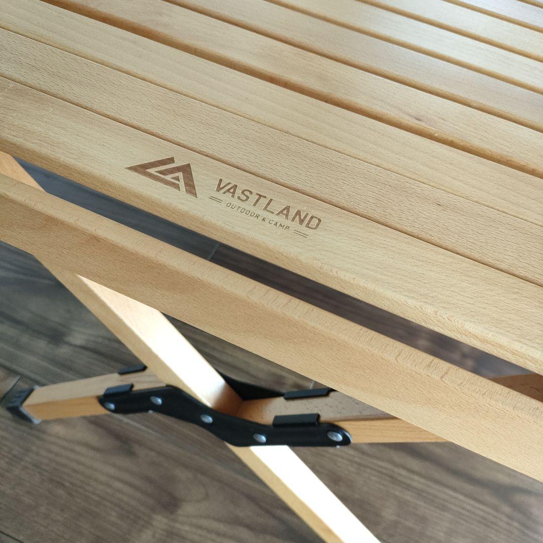 VASTLAND ウッドロールテーブル 120×70cm　アウトドアテーブル
