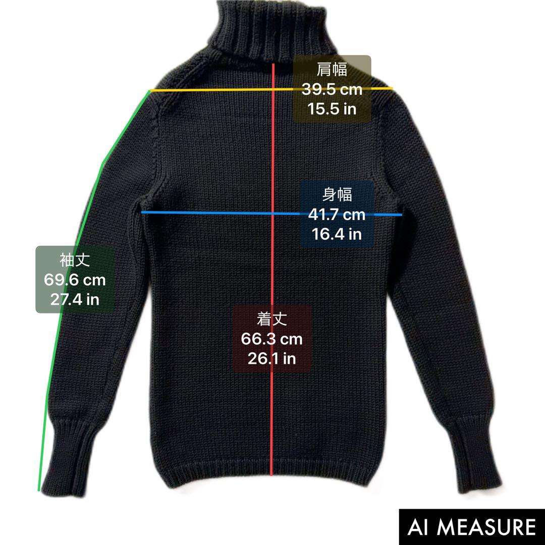 イタリア製✨️ZANONE タートルネックニット ウール 5G ブラック S相当