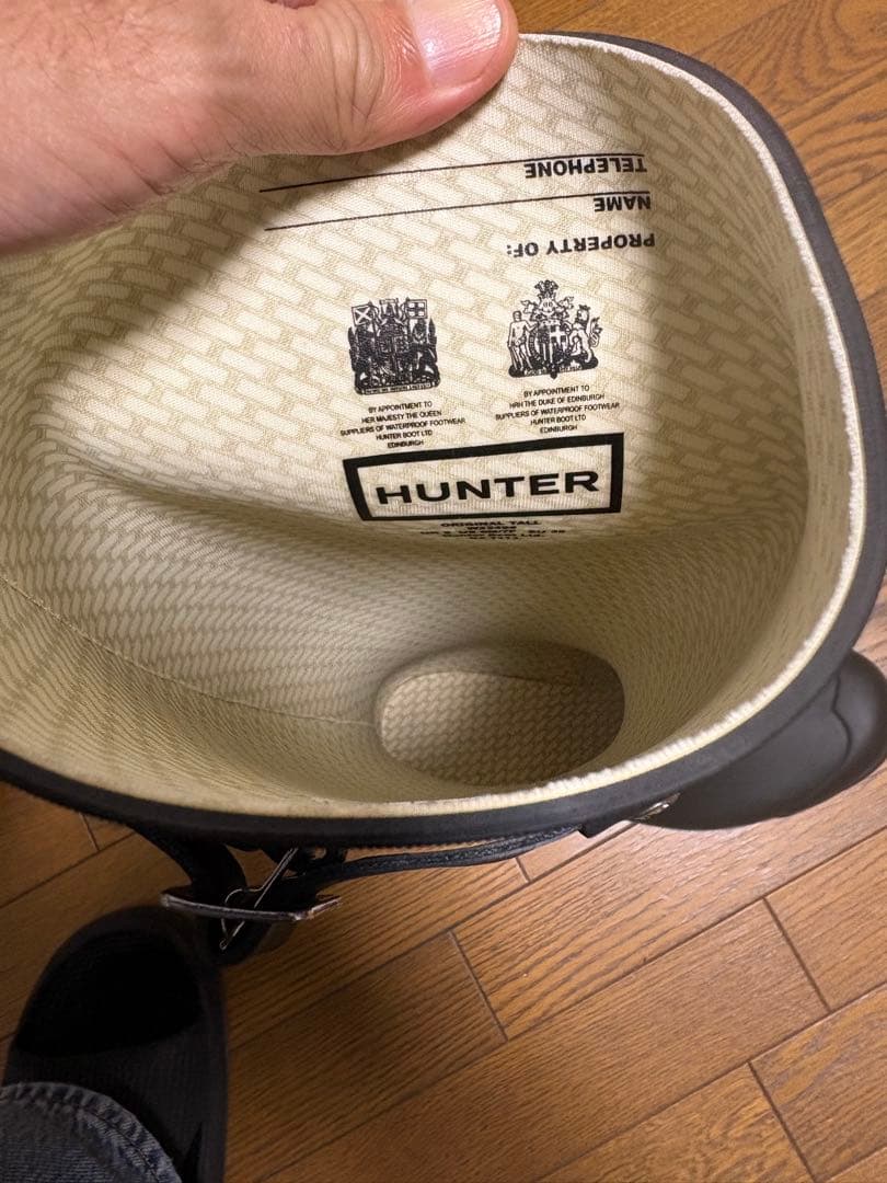 HUNTER ハンター ブラック ロングレインブーツ UK 5(24cm)