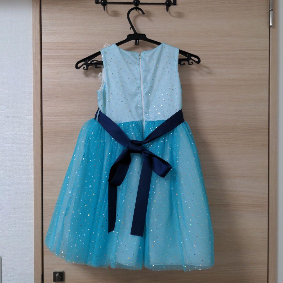 ドDRESCCO スカイブルーフラワーモチーフドレス