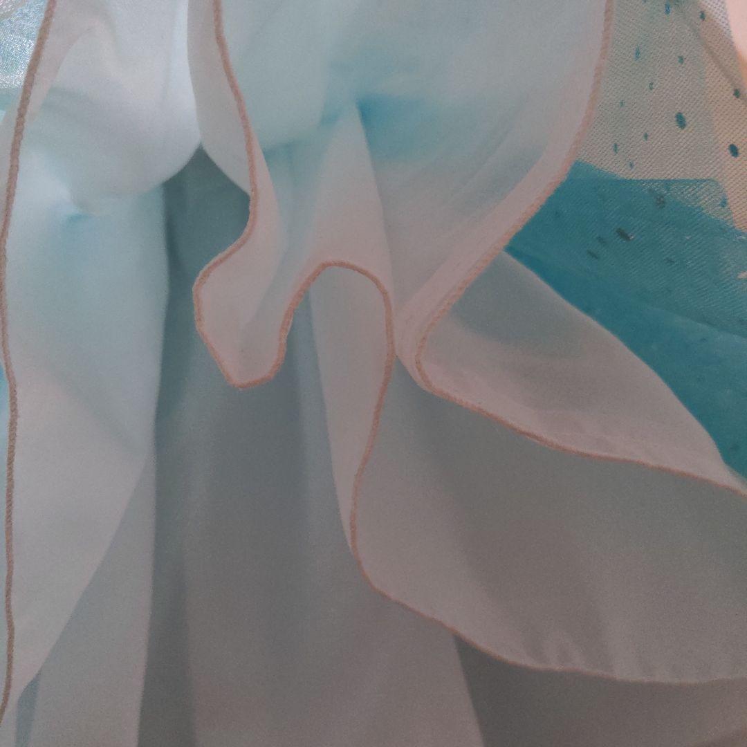 ドDRESCCO スカイブルーフラワーモチーフドレス