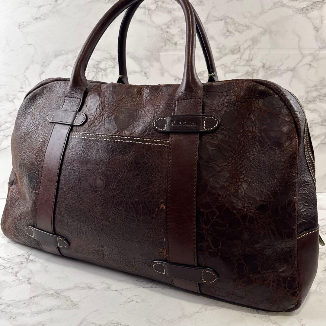 Paul Smith ポールスミス 本革 クラックレザー ボストンバッグ