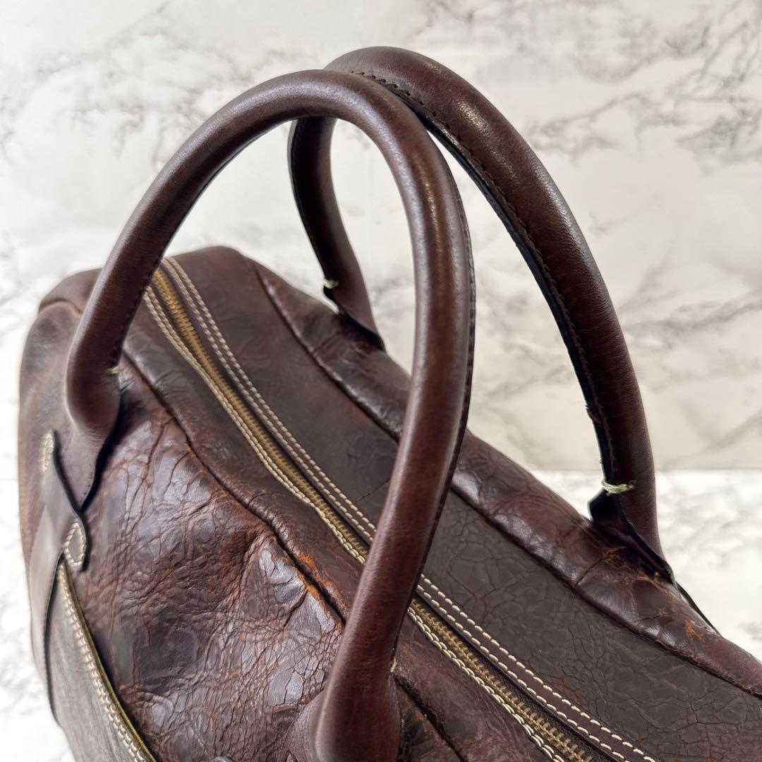 Paul Smith ポールスミス 本革 クラックレザー ボストンバッグ