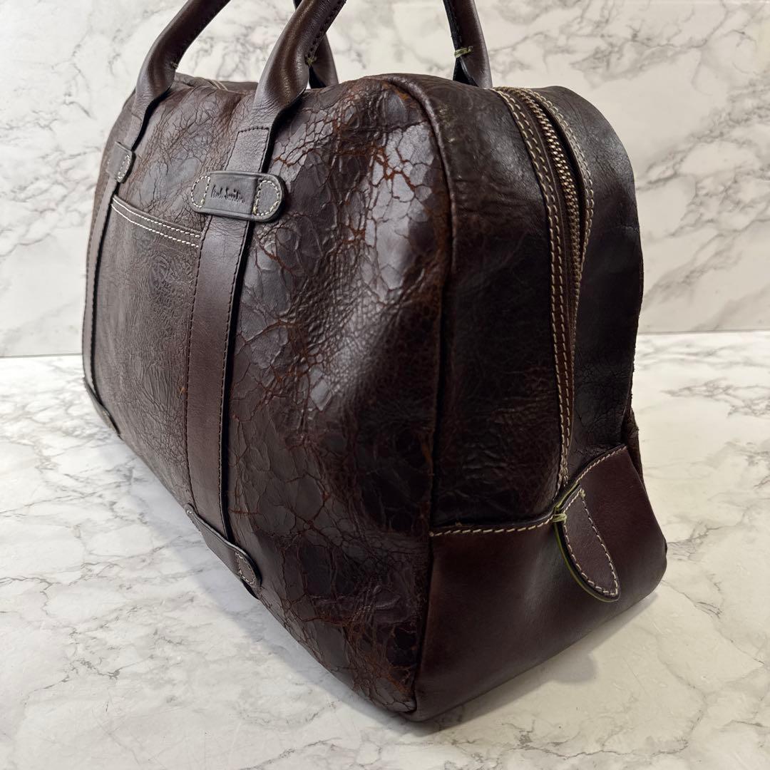 Paul Smith ポールスミス 本革 クラックレザー ボストンバッグ