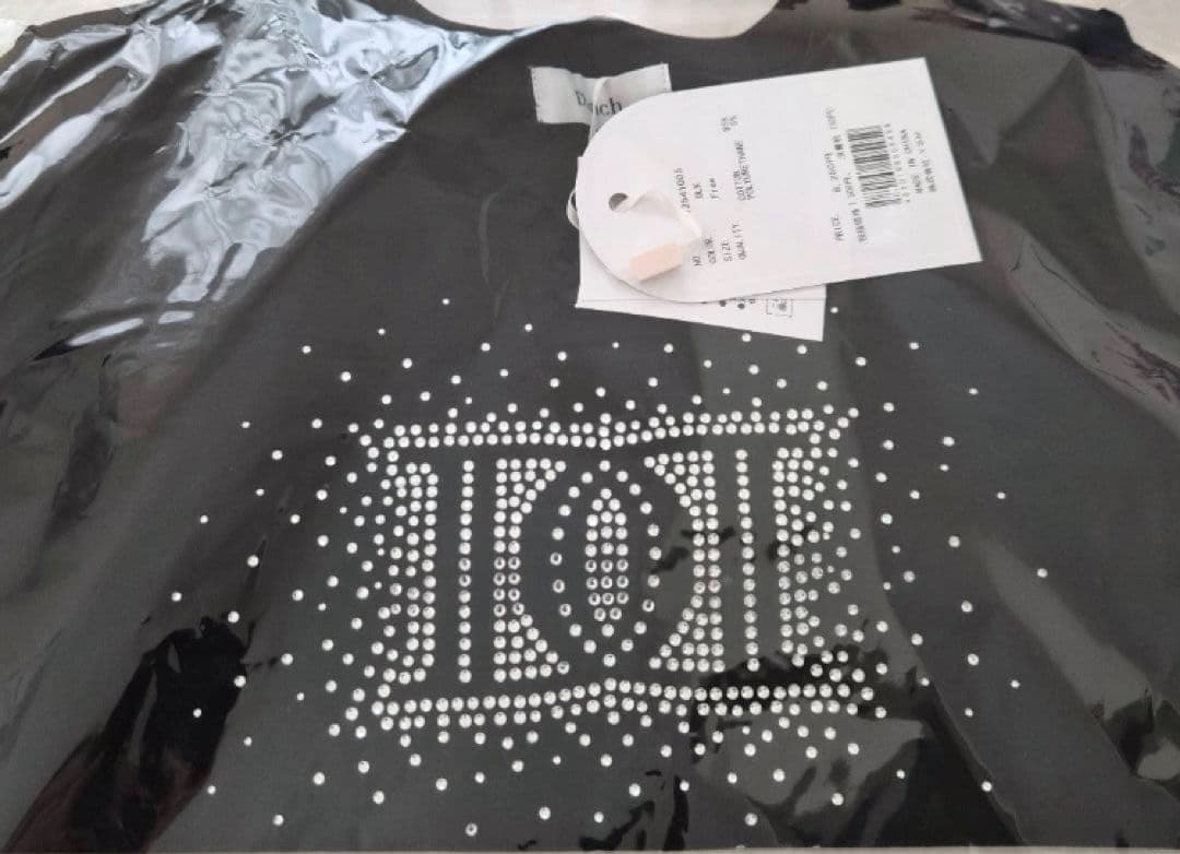 ダーリッチ　シャイニーDDロゴコンパクトロングTシャツ　BLACK