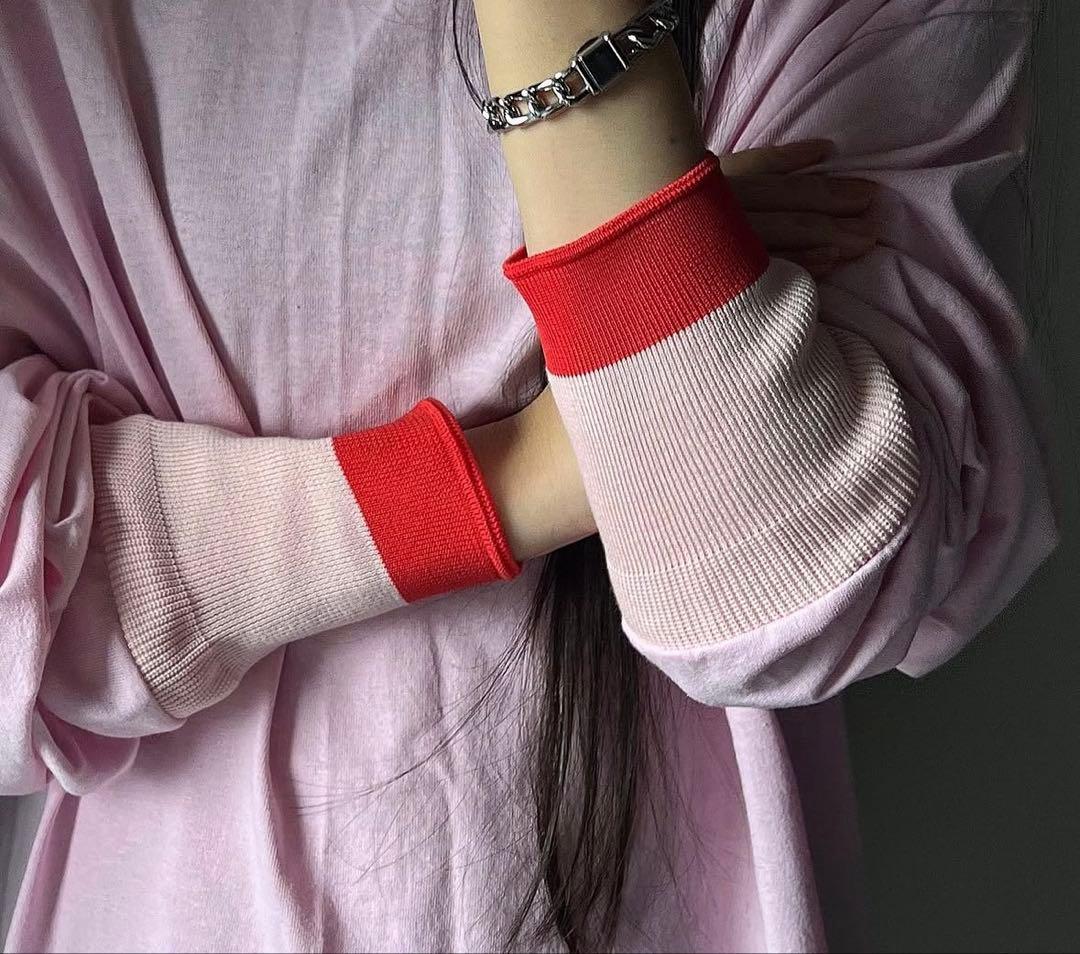 AN　m.u bicolor RIB L/ST PK JAPONESS