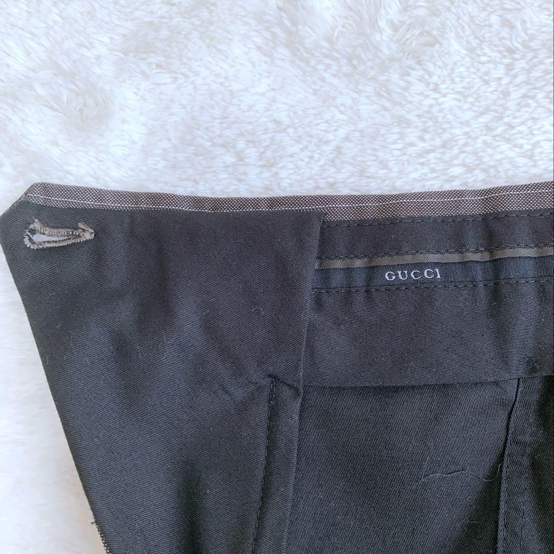 【ヨッシー】ほぼ未使用 グッチ シルク混 ピンストライプスーツ