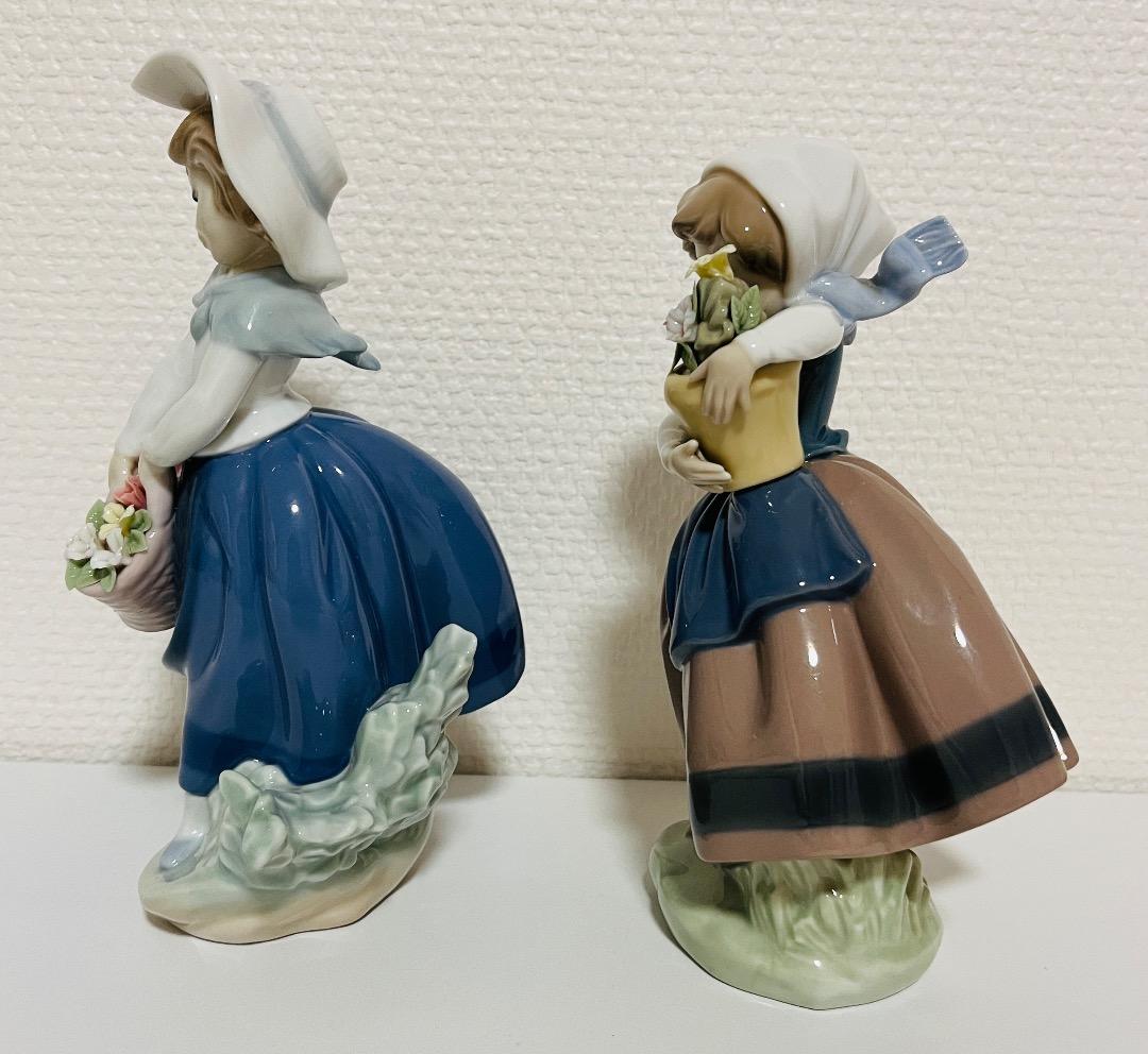 【美品】LLADROリアドロ「きれいな花ばかり」「花を持つ美少女」