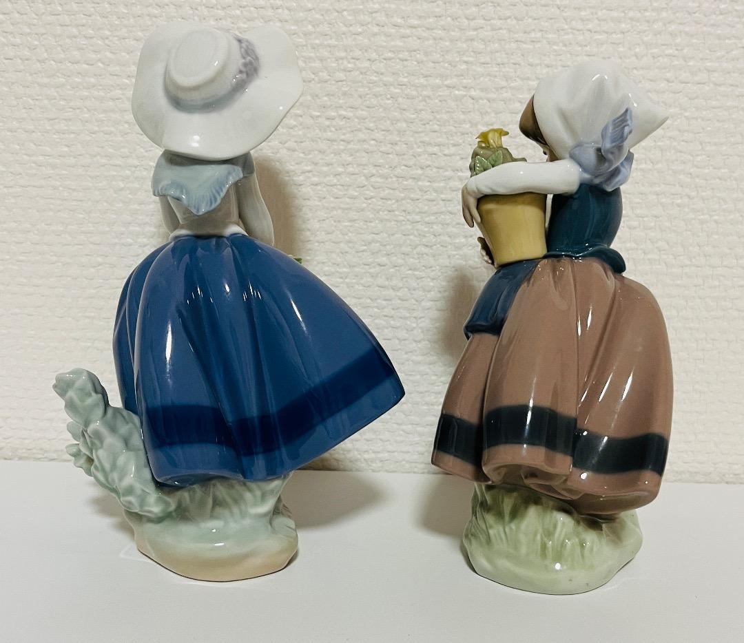 【美品】LLADROリアドロ「きれいな花ばかり」「花を持つ美少女」