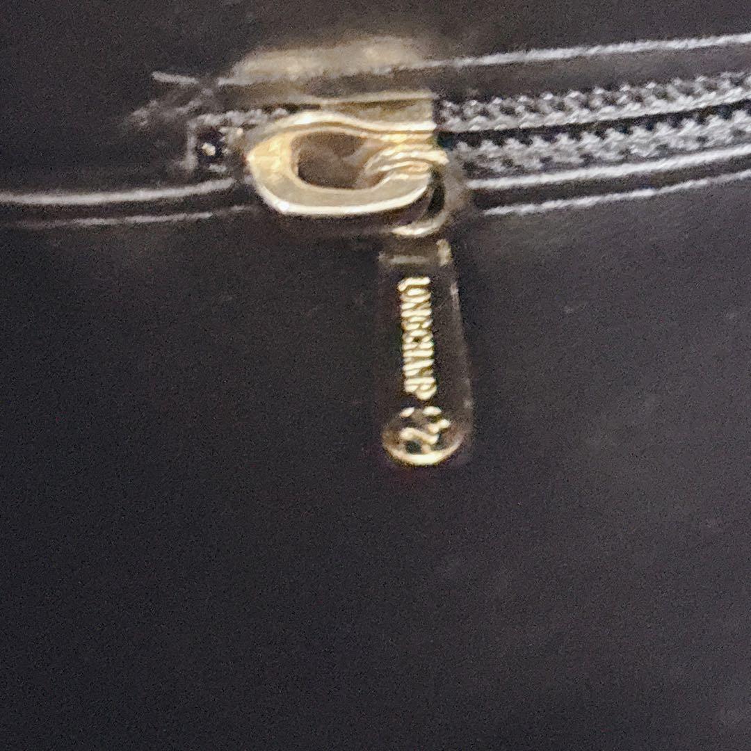 未使用に近い 極美品 LONGCHAMP ロゾ レザー トートバッグ 黒