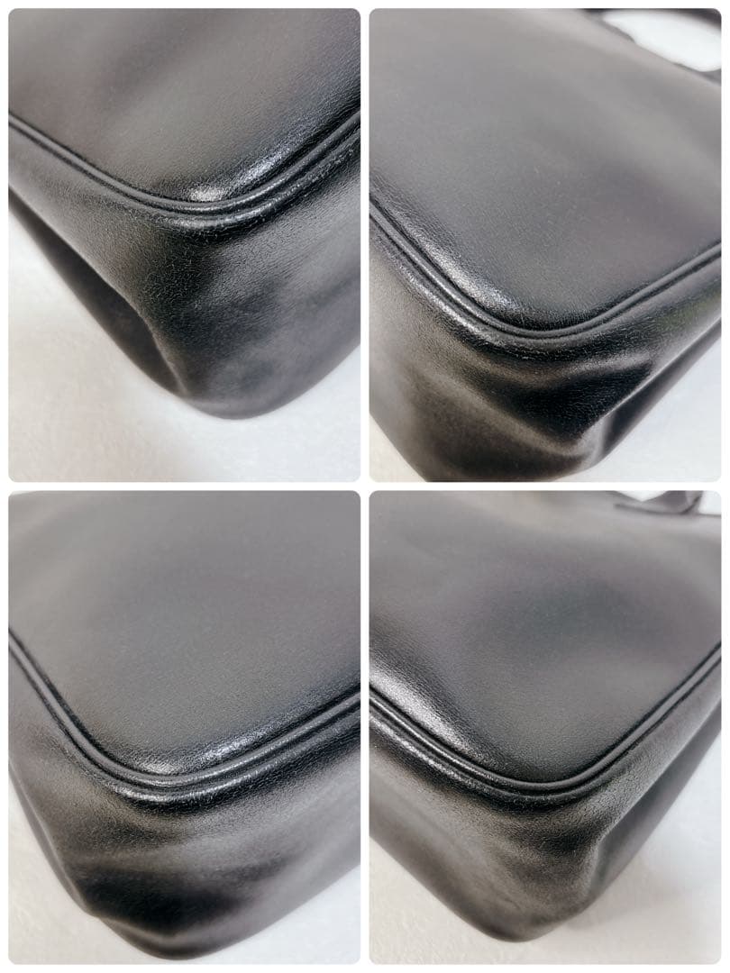 未使用に近い 極美品 LONGCHAMP ロゾ レザー トートバッグ 黒