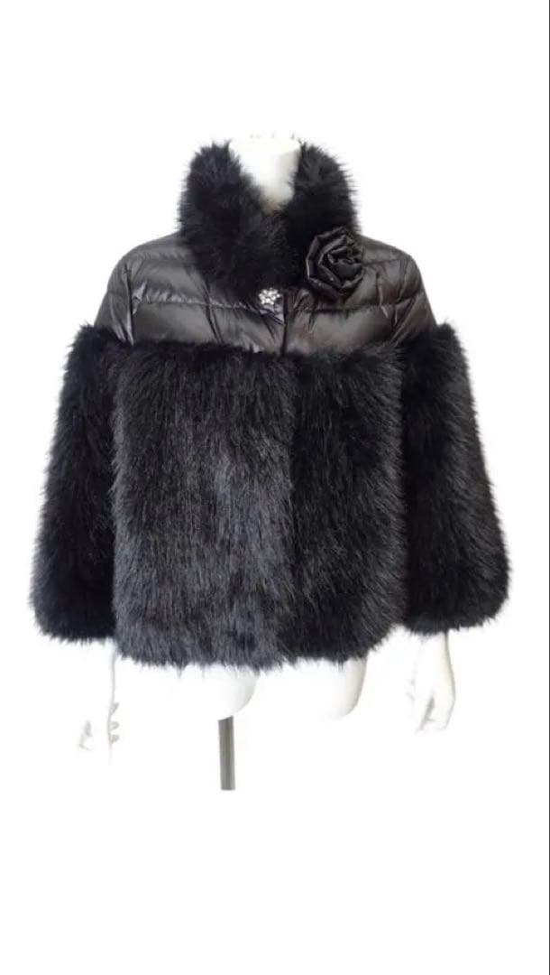 スーパービューティー❤︎フェイクファー切替ダウン ショートコート　44