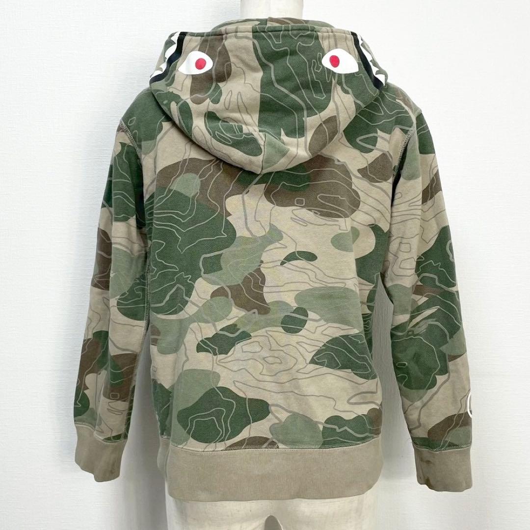 y2k❤️ A BATHING APE カモ柄 シャーク ジップパーカー