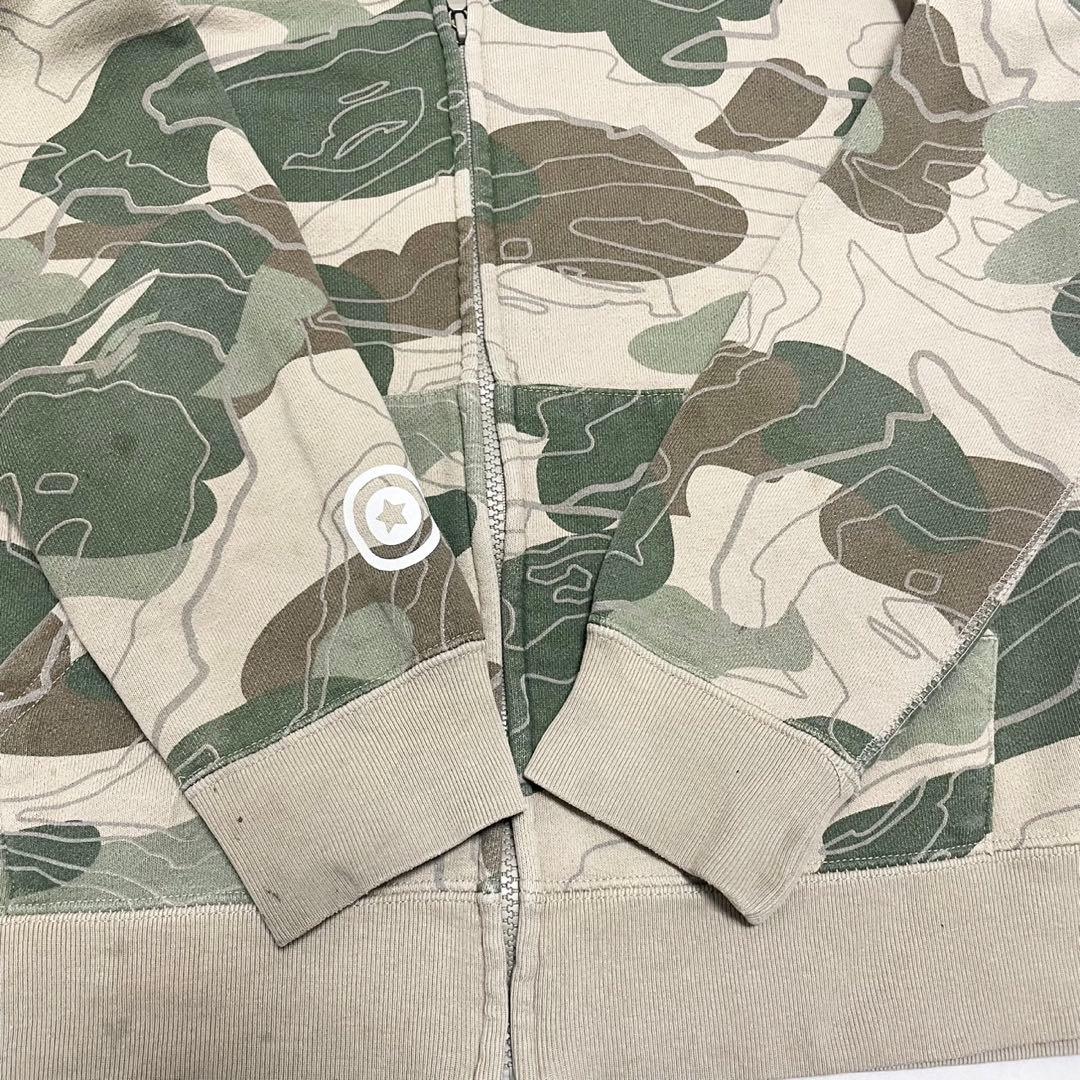 y2k❤️ A BATHING APE カモ柄 シャーク ジップパーカー