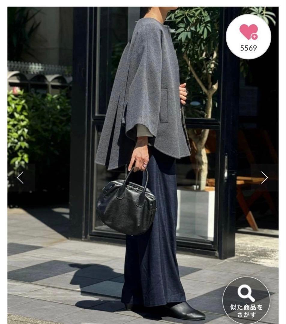 ビアズリー ★ウールポンチョコート★グレーグレイ