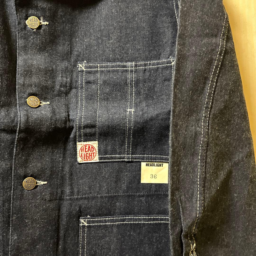 HEADLIGHT ヘッドライト デニムカバーオール 36 【美品】